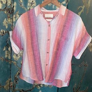 Lucky linen blend camp shirt xs